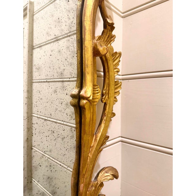Rococo Custom Italian Rococo Mirror With Hand-Carved, Gilt Wood Frame For Sale - Image 3 of 12