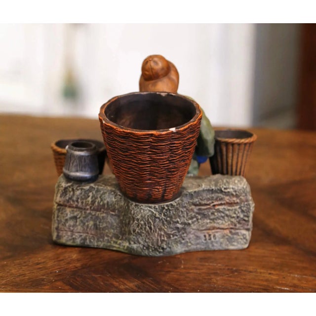 19th Century French Hand Painted Polychrome Terracotta Fisherman Figurine For Sale In Dallas - Image 6 of 10