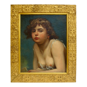 Nude Study of a Young Maiden Oil on Panel