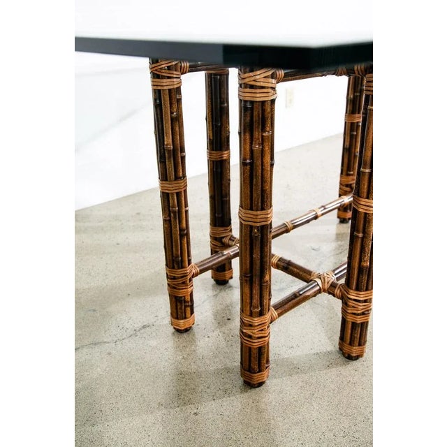 1960s Mid Century Modern Dining Table Glass McGuire Bamboo Organic For Sale - Image 10 of 12