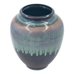 1980s Bill Campbell Large Studio Art Drip Glaze Pottery Vase