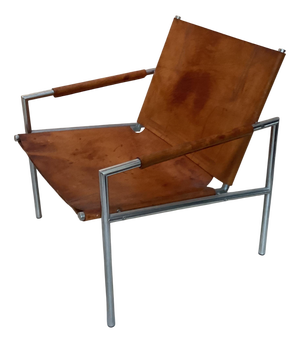 SZ01 Easy Chair in Brown Leather by Martin Visser for T Spectrum, 1960s