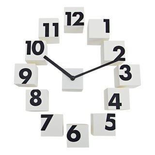 Fragmented Wall Clock with Plastic Cubes, 2010s, Set of 13 For Sale