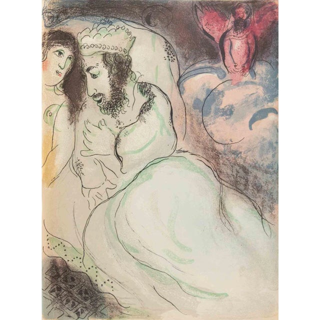 Modern Marc Chagall, Sarah and Abimelech, Lithograph, 1960 For Sale - Image 3 of 3