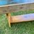 Wood Handcrafted Primitive Pine Wood Bench Made by Local Folk Artist With Antique Wood For Sale - Image 7 of 8