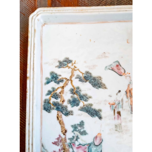 Mid 19th Century 19th Century Chinese Porcelain Tray in Famille Rose Palette, Probably Daoguang Period For Sale - Image 5 of 18