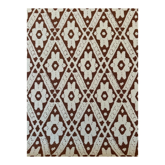 Quadrille Viennese Mocha on Tint 3 Yards Cotton Linen Blend Fabric For Sale