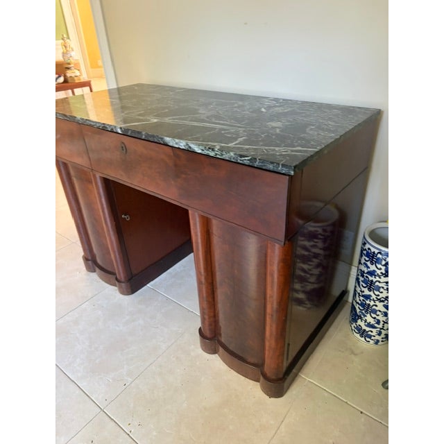Very Rare Antique Mahogany Marble Top Writing Desk Circa 1820 For Sale In West Palm - Image 6 of 9