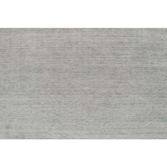 2010s Rug & Kilim’s Modern Rug in Solid Gray and Off-White Striae - 13x20 For Sale In New York - Image 6 of 7