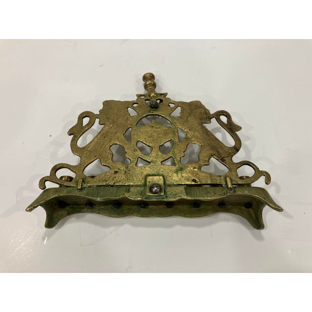 Metal Antique Brass Menorah For Sale - Image 7 of 7