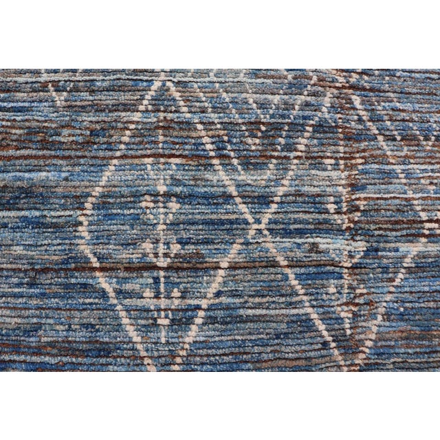 Modern Tribal Wool Hand Knotted Rug by Keivan Woven Arts 6'10 X 9'2 For Sale - Image 9 of 11