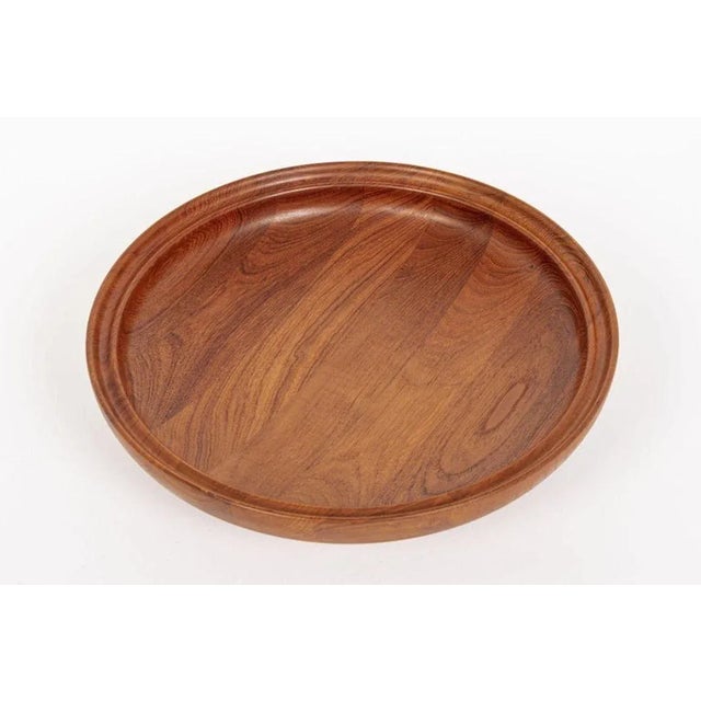 1960s Danish Modern Large Teak Wood Bowl by Henning Koppel for Georg Jensen For Sale In Detroit - Image 6 of 11