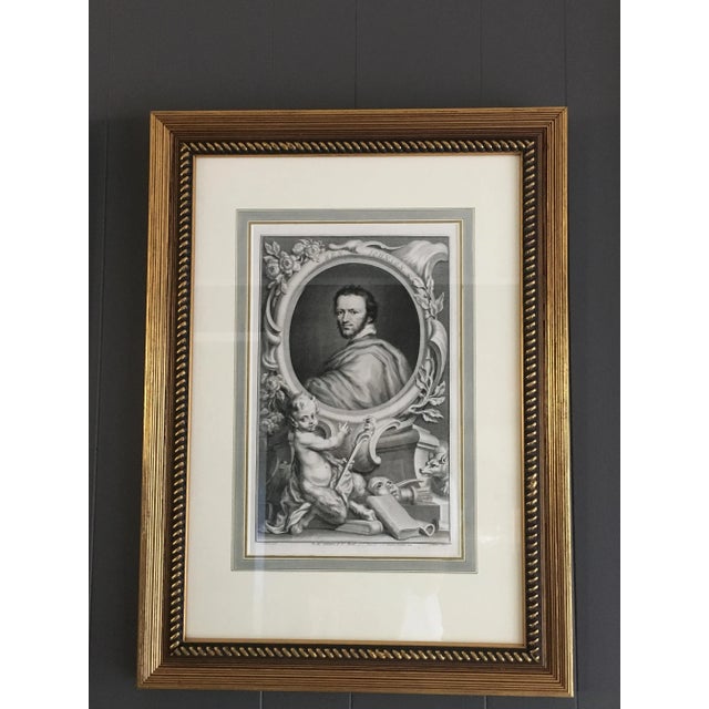 English Set of Four Framed George Vertue Portrait Engravings in Neoclassical Gilt Frames For Sale - Image 3 of 12