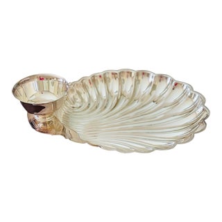 Vintage w.m. Rogers Silverplate Large Shell Cocktail Serving Dish or Piece For Sale