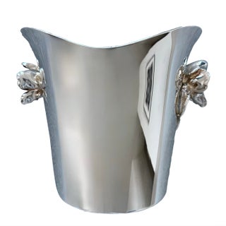 Silver Plated Ice Bucket by Christofle France From the ‘Anemone-Belle Epoque’ Collection For Sale
