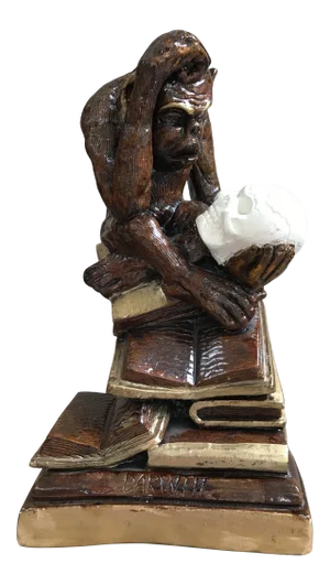 1950s Darwin’s Human Evolution Chalkware Statue