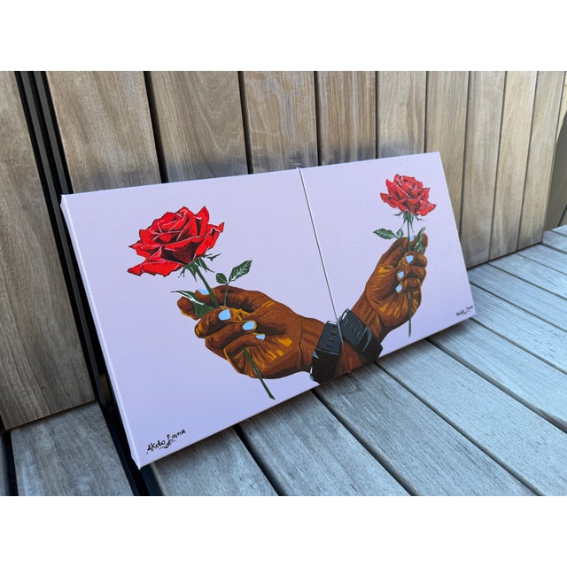 A Rose for Trying, 1, by Emmanuel Akolo, (2026), Acrylic on Canvas For Sale - Image 6 of 9