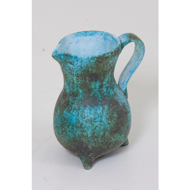 Green ceramic vase by Portier, France, 1950s.