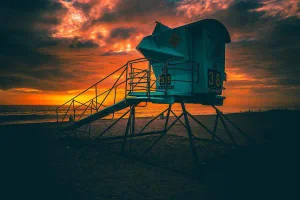Jason Mageau Lifeguard Beach Tower Photograph (Canvas)
