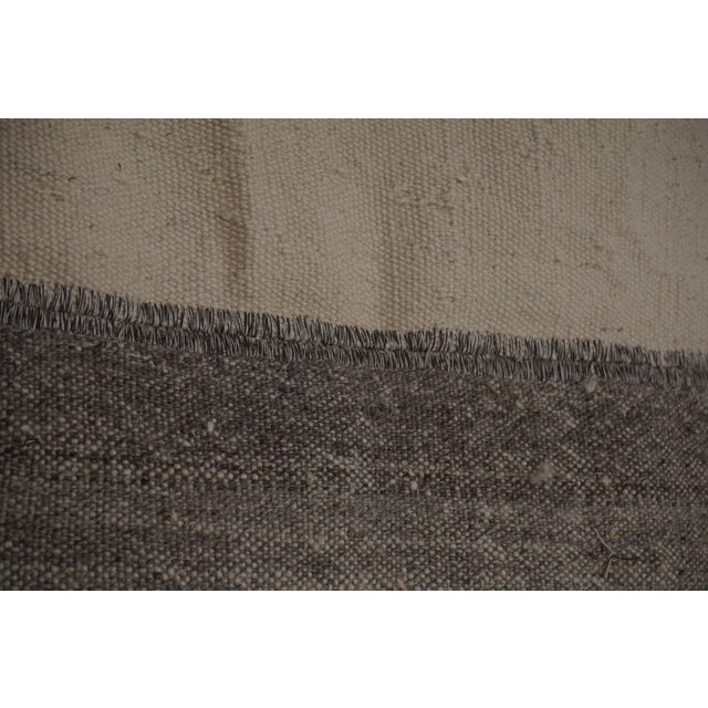 Turkish Organic Hemp Sisal Kilim Rug 10'2'' X10'6'' For Sale - Image 6 of 11
