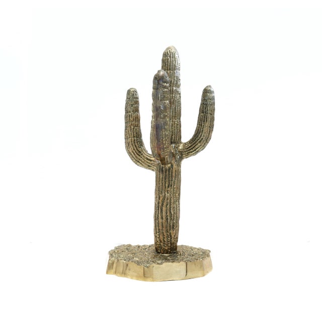Extra Large Vintage Brass Saguaro Cactus For Sale - Image 4 of 10