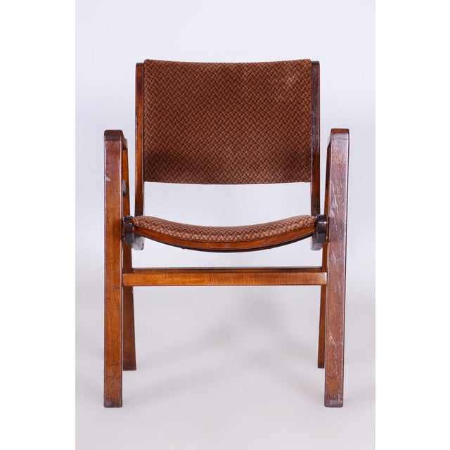 Mid-Century Beech Armchair, Czechia, 1950s For Sale - Image 4 of 9