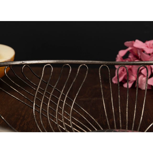 Mid-Century Modern Wire Basket with Silver Plating, 1950s For Sale - Image 6 of 9