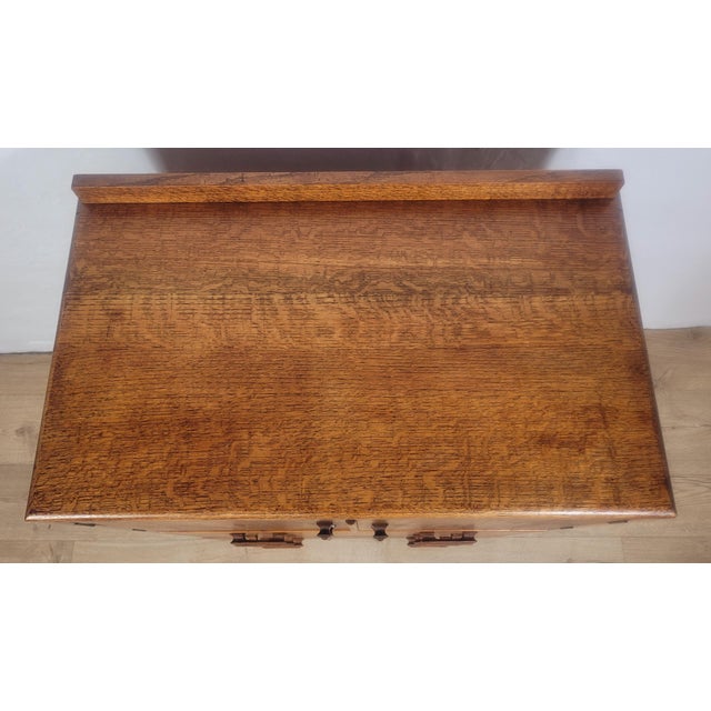 Vintage Rustic Oak Tallboy Cabinet, 1930s For Sale - Image 10 of 18