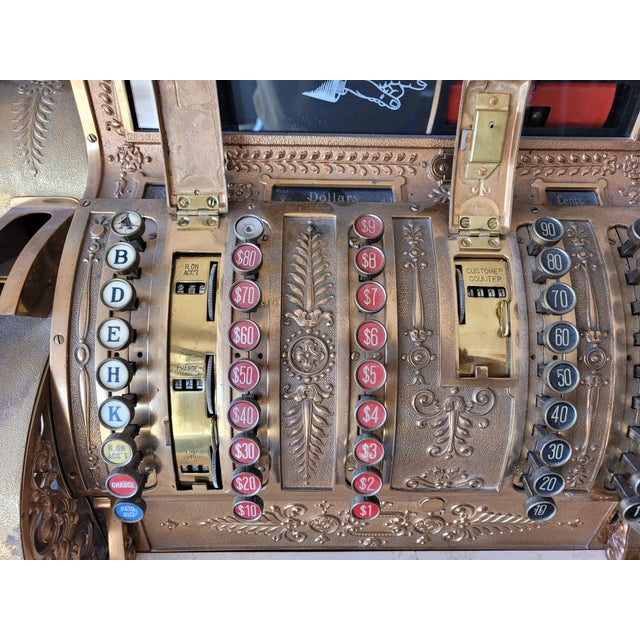 Metal Antique NCR Cash Register - Circa 1911 For Sale - Image 7 of 9