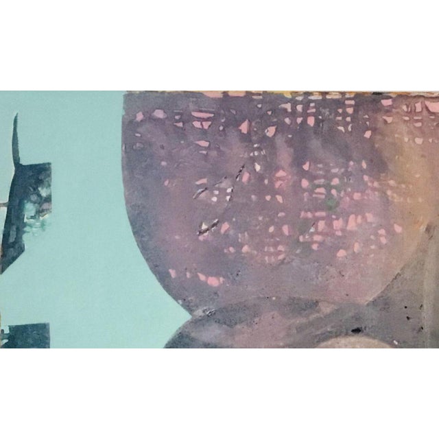 Daiga Freimane, Evening tale, mixed media on canvas, size: 100 x 140 cm, year of 2023