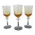 Mid 19th Century Denby Poland Aurora Amber Crystal 7" Wine Glass Set of 3 For Sale