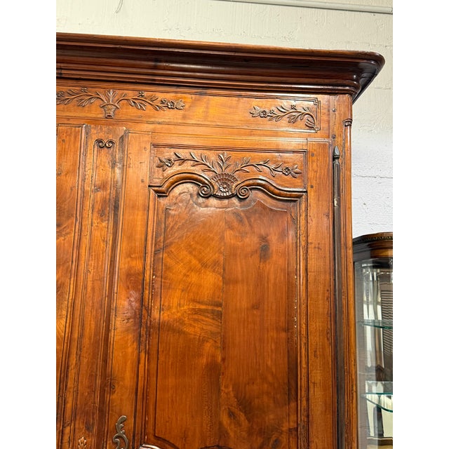 Wood 19th Century French Provincial Carved Walnut Armoire For Sale - Image 7 of 12