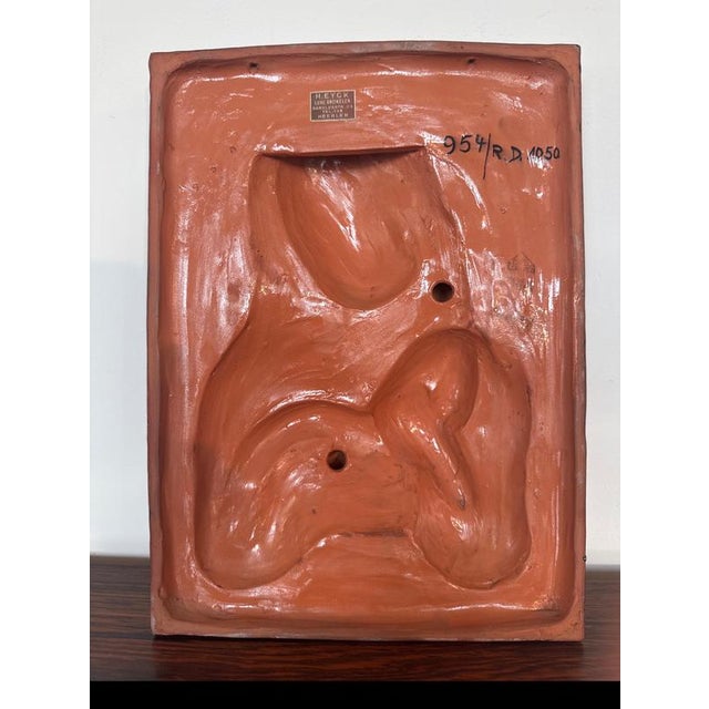 Art Deco Ceramic Madonna and Child Wall Relief from Keramos Wien, 1920 For Sale - Image 10 of 12