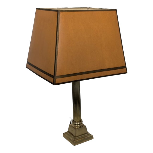 Vintage Brass Table Lamp, 1970s For Sale