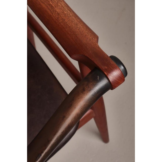 Model CH-34 Armchair in Teak & Black Leather from Hans J. Wegner, 1950s For Sale - Image 6 of 18