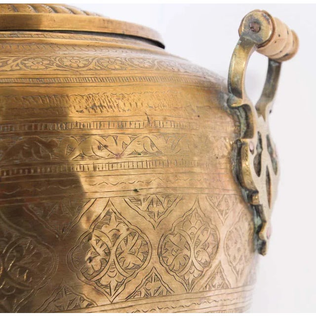 Metal Antique Moroccan Brass Samovar For Sale - Image 7 of 13
