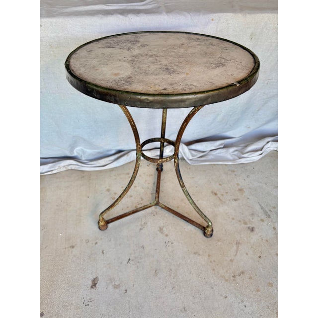 Late 19th Century French Iron and Stone Bistro Garden Table For Sale - Image 10 of 12