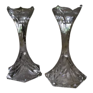 2000s Lenox Crystal Candlesticks- a Pair