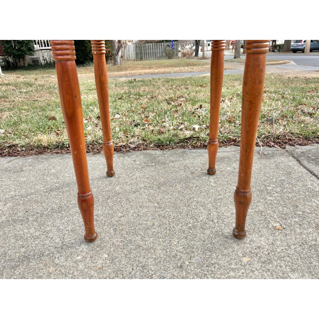 Wood Early 19th Century Early American Sheraton Work Pine Table With Ceramic Knob For Sale - Image 7 of 12