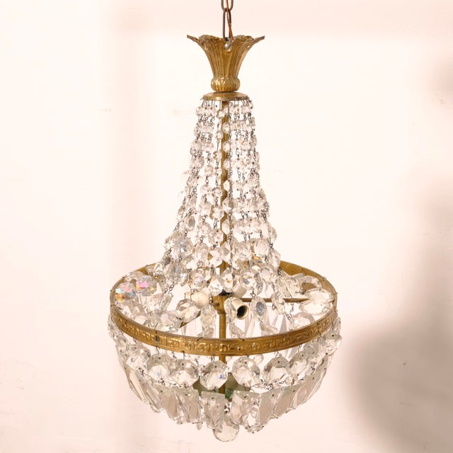 Glass Early 20th Century Empire Crystal Hot Air Balloon Chandelier, 1890s For Sale - Image 7 of 15