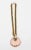 Modern Vintage Italian Brass Chain Link Necklace With Diamond Faceted Glass PInk Pendant, 1980's For Sale - Image 3 of 10