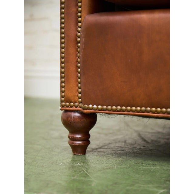 Mid 20th Century Mid 20th Century Saddle Leather Club Chair With Nailhead Trim For Sale - Image 5 of 12