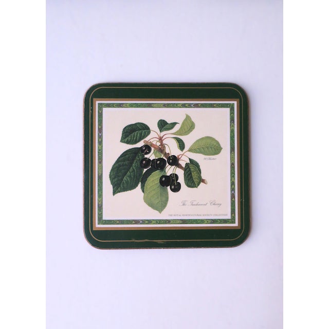 Late 20th Century Botanical Fruit Coasters, Set of 6 For Sale - Image 5 of 12