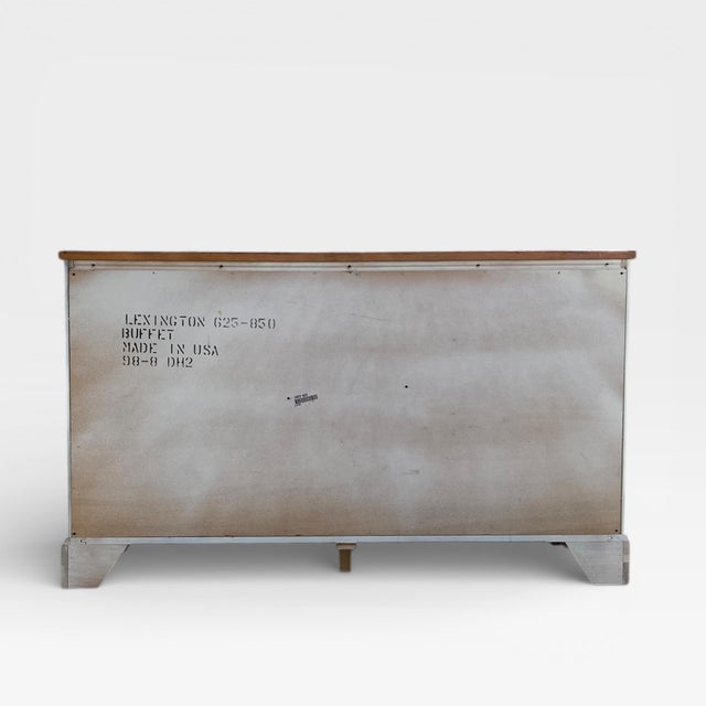 Vintage Painted Wood Sideboard With Paneled Doors For Sale In Los Angeles - Image 6 of 18