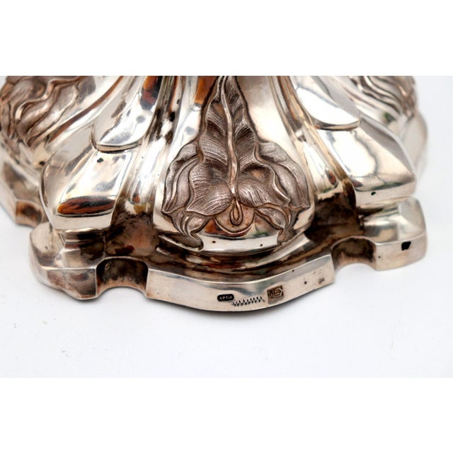 Silver 3-Light Candelabras with Cut-Out Sconces, Set of 2 For Sale - Image 3 of 8