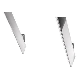 Minimalist Chrome Wall Lights from Kalmar, Austria, 1970, Set of 2 For Sale