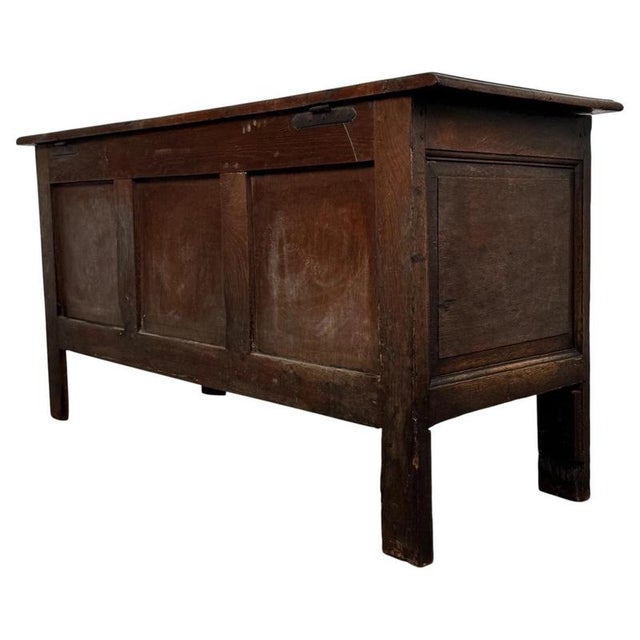 Wood Antique Georgian Oak Blanket Chest, 1723 For Sale - Image 7 of 11