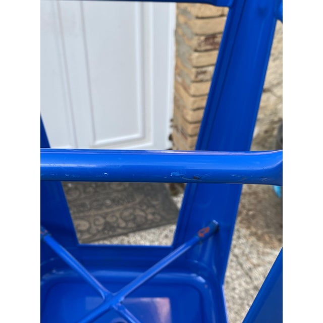 Metal Vintage Industrial Bar Stool in Blue by Xavier Pauchard for Tolix, 2010s For Sale - Image 7 of 18