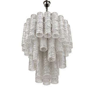 Mid-Century Italian Murano Glass 4-Tier Tronchi Chandelier by Toni Zucherri for Venini, 1960 For Sale