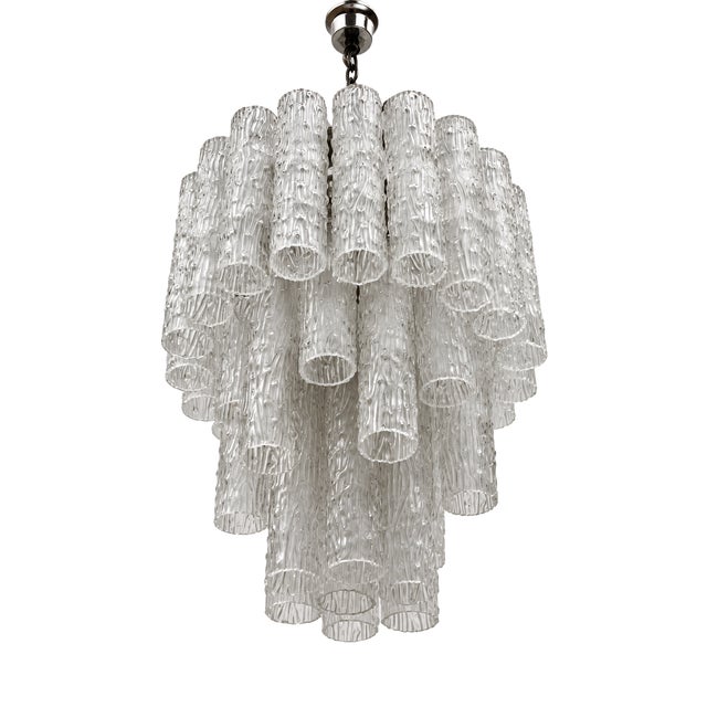 Mid-Century Italian Murano Glass 4-Tier Tronchi Chandelier by Toni Zucherri for Venini, 1960 For Sale